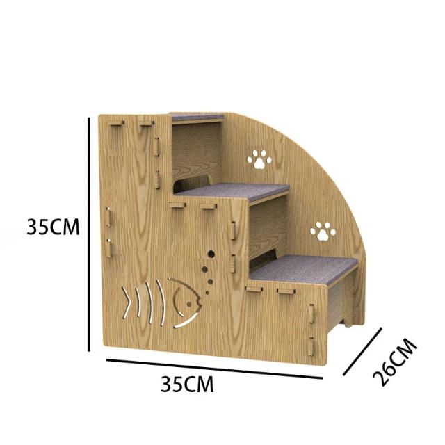 Escada de Madeira para Gatos e Cães - Passos para Sofá, Brinquedos de Escalada e Parque de Aventuras