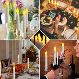Velas LED sem chama para festa, decoração de aniversário, velas Taper para sala de aula, igreja, velas com bateria, 6,9 pol, 12 PCs - Image 4