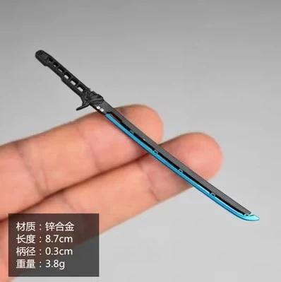 Mini Arma Samurai Sword - Acessórios para Figuras de Ação 1:12, Twin Sabres Vermelho e Azul, Ideal para Soldados de 6"