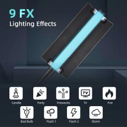 Luz LED RGB portátil com ecrã, portátil, RGB, Efeitos de luz, suporte para controlo sem fios, 50W, 95Ra, 2800K-6800K, 9 FX - Image 2