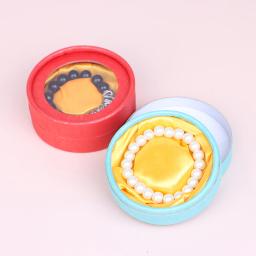 Criativo simples redondo amarelo pano pulseira caixa de papel kraft presente diy caixa de presente jóias suprimentos de festa pulseiras caixa de presente accessor - Image 4