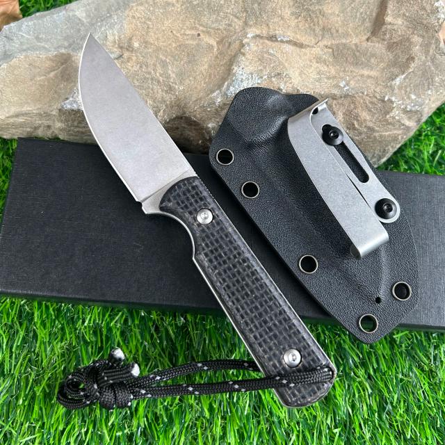 Faca de Acampamento Portátil em Aço D2 com Lâmina Fixa e Bainha, Ideal para Caça e Combate, Modelo GT-0172 60HRC