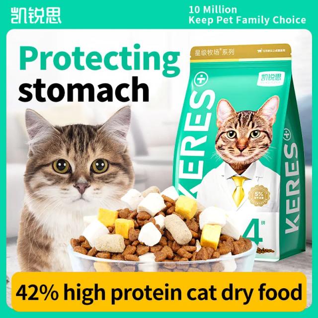 Alimento Seco KERES para Gatos: Liofilizado, Rico em Proteínas, Alta Nutrição para Gatinhos e Adultos