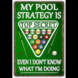 Vintage bilhar Metal Tin Sign, Decoração de parede salão de piscina, Design de bola de mesa retro - Image 1
