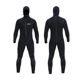 Fato de mergulho com chapéu para proteção do aquecimento, Front Zipper Opening Hood, Surfing Suit, 5mm - Image 1