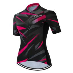 Camisola de ciclismo para mulheres, camisa de bicicleta, roupa de manga curta, uniforme exterior de verão, secagem rápida respirável - Image 4
