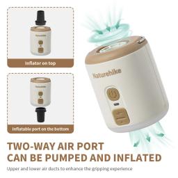 Natureh-Mini portátil multi-função elétrica inflável bomba, Outdoor Camping colchão de ar, 3 em 1 iluminação - Image 2