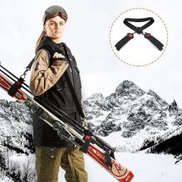 Pólo de esqui transportadora cinta cinto de fixação durável snowboard alça de ombro para skate inverno esportes ao ar livre esquis acessórios - Image 6