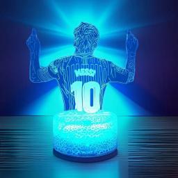 3D Ilusão LED Night Light, Caráter do Futebol, Messi, Toque Luminoso, Criança Nightlight, Kids Bedroom Decor, Candeeiros de Mesa, Presentes - Image 4