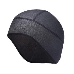 Boné de ciclismo de inverno com óculos para homens Tampão de crânio térmico à prova de vento, forro do capacete, corrida, esqui - Image 4