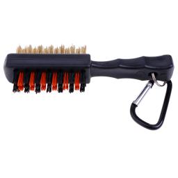 1 pc clube de golfe escova sulco cleaner dupla face ferramentas metal portátil leve náilon acessórios para bolas de ferro sapatos novo presente - Image 2
