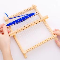 Kit de tecelagem de madeira para crianças, ferramentas de brinquedo DIY, tear multifuncional, conjunto tecido, máquina de tricotar cachecol artesanal, tecido à mão, 1 conjunto - Image 3
