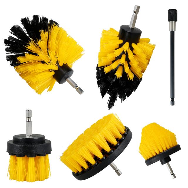 Broca Brush Attachment Set Kit de Limpeza Elétrica com Conexão Extensível 6 Peças