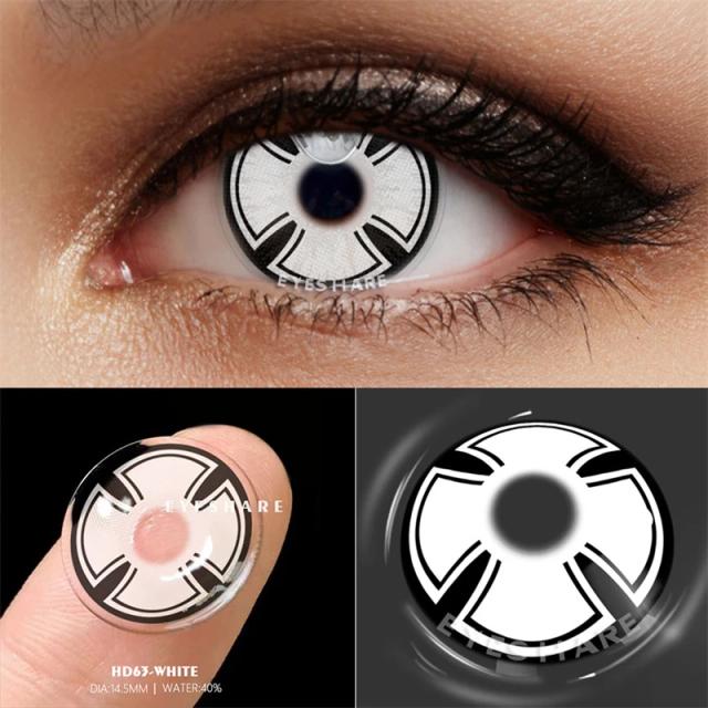 Lentes de Contato Coloridas para Halloween - 2 peças de Cosplay Anime com Design Multicolorido e Efeitos Especiais