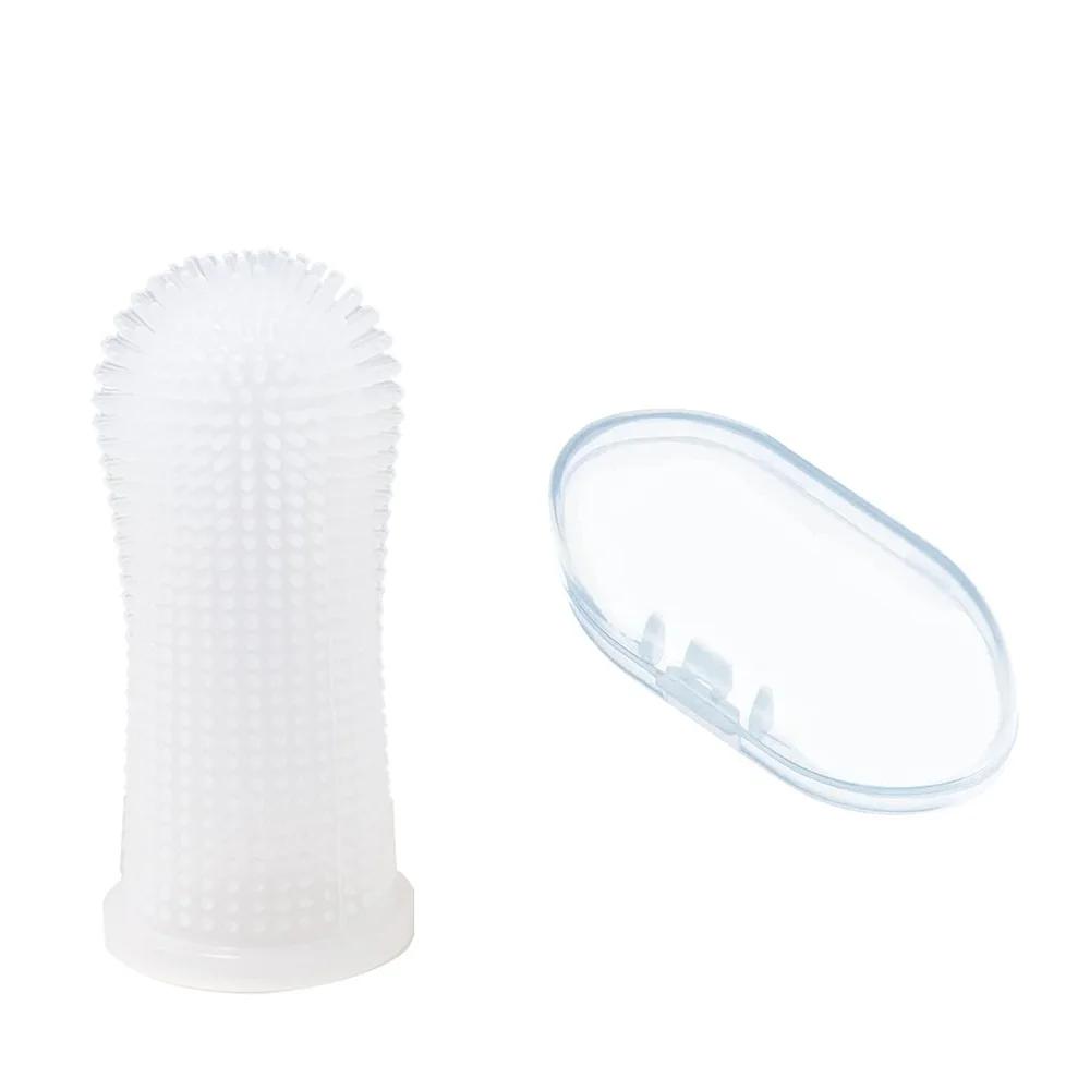 Super Soft Finger Toothbrush para Pet, limpeza de dentes, cuidados com a respiração ruim Escova de dentes de silicone não tóxico - Image 1