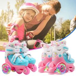 Patins ajustáveis para crianças, patins elásticos PU Inline, patins de rodas para meninos e meninas, 2 cores, 2 a 8 anos - Image 3