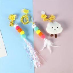 Ventosa colorida Primavera Pena com Bell para gatos, Varinha de pelúcia, Brinquedos interativos, Pet Supplies, multicolorido - Image 5