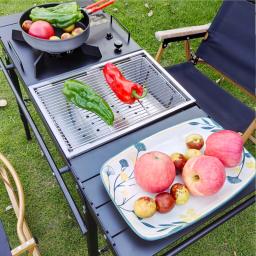 Lohascamping leve acampamento dobrável multifuncional mesa igt rolo mesa braseira perna ajustável queimador de mesa mesa churrasco - Image 5