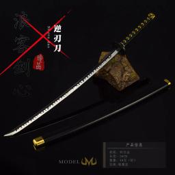 Lâmina invertida com bainha de aço samurai, série japonesa Katana, decoração de casa, brinquedo, Rurouni Kenshin, HIMURA Kenshin, 26cm - Image 2