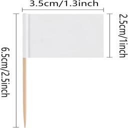 Conjunto de 200 bandeira em branco para festa, buffet, comida, coquetel, picareta de frutas, bandeira do bolo, perfeito para decoração do partido - Image 1