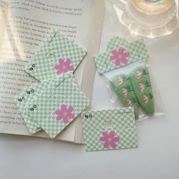 Cartões de papel de embalagem dobrável, cartões rosa para joias artesanais, papelão de exibição de flores pendurado no varejo 6,4x4cm, 50 unidades por lote - Image 5