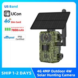 UCON-Câmera Solar de Caça à Prova D'Água com Visão Noturna, 4G Sim Card, 4MP, 4W, 7800mAh Battery, Trail Camera, Outdoor Wildlife - Image 1