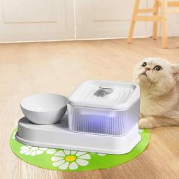 Comedouro para animais de estimação 2 em 1 com fonte de água e 3 filtros recentes - Image 1