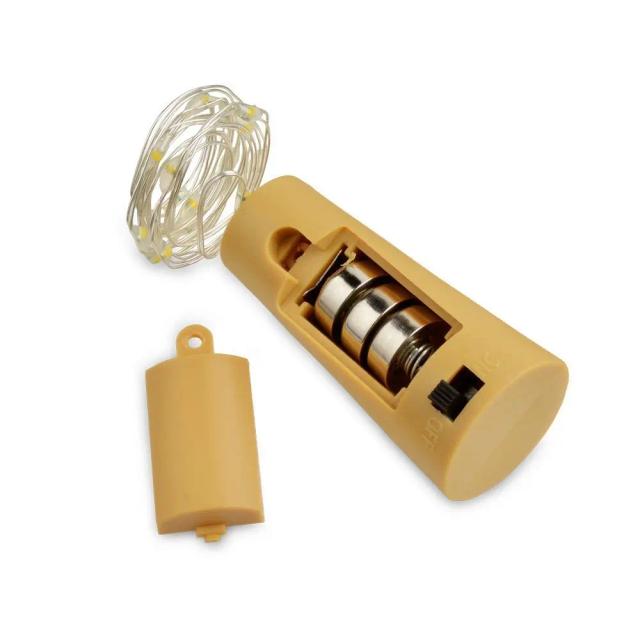 Garrafa de Vinho com Luzes de Fadas LED e Cortiça - Decoração Elegante para Natal, Casamentos e Festas de Ano Novo, 2m