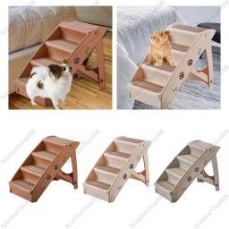 Pet dobrável escadaria degraus com escada, plataforma antiderrapante para cachorro, gato de escalada, rampa para cama alta, sofá de carro, sofá, gatinho, gatinho - Image 5