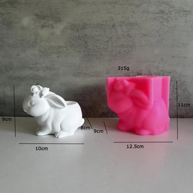 Molde Silicone Coelho Vaso Flores Decoração Páscoa