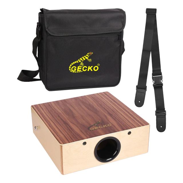 Cajon Tambor de Madeira GECKO-C 69 com Alça Ajustável - Instrumento de Percussão Portátil Ideal para Festas
