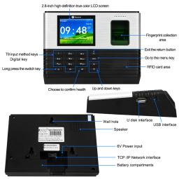 YiToo-Biometric Fingerprint Time AttChimney System, USB Office Check-in Realand System, Software Livre, WiFi, RFID, TCP, IP, 2.8in - Image 4