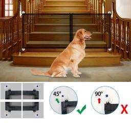 Porta de segurança transparente portátil para Pet, Barreira dobrável, Safe Mesh Gate, Cerca respirável para cão e gato, Cerca leve para interior e exterior - Image 3