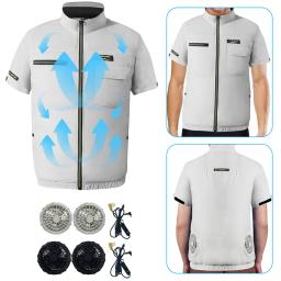 Colete Cooling Wearable para trabalho de alta temperatura, ar condicionado, roupas de caminhada, colete de pesca, novo, 2 ventiladores - Image 1