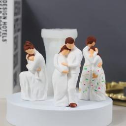 Moldes de vela de silicone para decoração doméstica, abraço família 3D, artesanato de gesso, resina fazendo materiais, molde de sabão artesanal DIY - Image 2