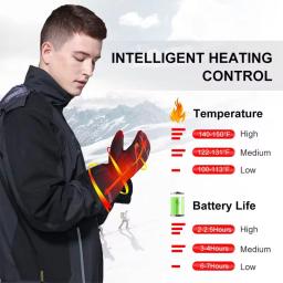 Salvador calor inverno esportes ao ar livre couro genuíno pele de carneiro luvas de aquecimento elétrico luvas da motocicleta caminhadas à prova dwaterproof água - Image 2