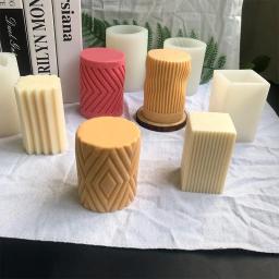 Diy cilindro forma geométrica vela molde de silicone artesanal fazendo cera soja scented velas artesanato ferramenta presentes decoração para casa - Image 6