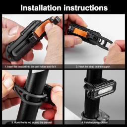 Led vermelho e azul ombro luz da polícia com clipe usb lanternas recarregáveis aviso tocha de segurança bicicleta avisar lanterna - Image 5