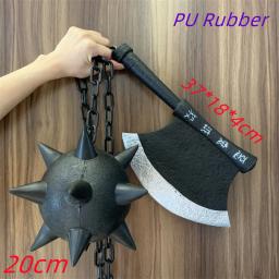 PU Cosplay arma espadas, adereços de segurança, Himejima Gyomei, meteoro martelo, demônio Slayer, ampla faca machado, Tanjirou espadas, 1:1, WW - Image 3