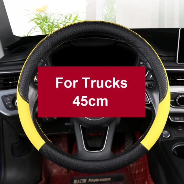 Autocovers Tampa de Volante de Couro Antiderrapante Caminhão 40cm 45cm