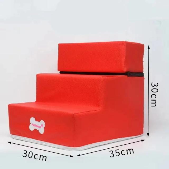 Sofá com espuma de memória e escada antiderrapante para cães pequenos e gatos, rampa de cama disponível em 2 ou 3 etapas