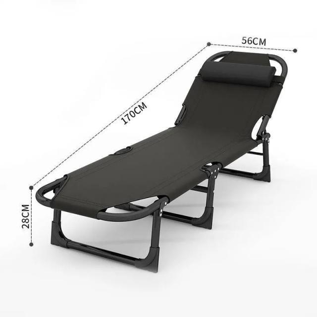 Cama de Solteiro Dobrável e Cadeira Reclinável Portátil Multifuncional para Acampamento e Escritório - 170cm Novo