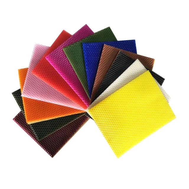 Conjunto de 12 Folhas de Cera Colorida para Velas Artesanais em Forma de Favo de Mel - 20x15cm
