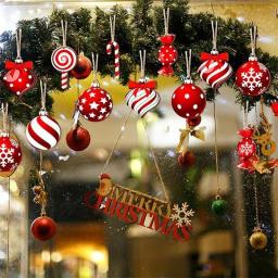 12pçs 24 peças 36 peças decorações suspensas de natal bola de natal bastão de doces pirulito enfeites de árvore de madeira para festa de feriado em casa - Image 1