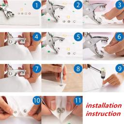 Botões de pressão metálicos coloridos, ferramenta alicate, botão de costura, kit de fixação espessa, suprimentos DIY artesanato, roupas saco, 400 pcs, 800pcs - Image 6
