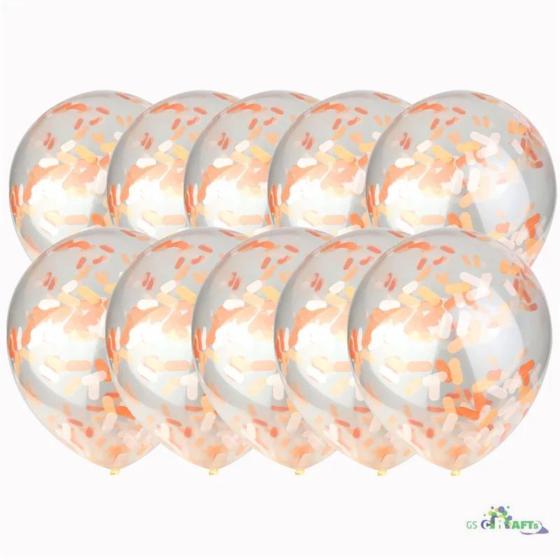 10 pçs/lote Glitter Confetti Decoração da Festa de Aniversário Balões de Látex de Decoração de Casamento Romântico Ouro Claro Crianças Chá de Bebê - Image 1
