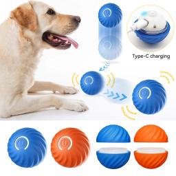 USB recarregável bola de brinquedo inteligente para cães e gatos, automático, rolando, saltando, borracha, pequeno, médio, novo - Image 1