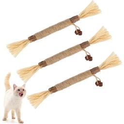 Brinquedos de limpeza de dentes para gato, brinquedo teaser de penas com sino, petiscos, pet moagem suprimentos - Image 2