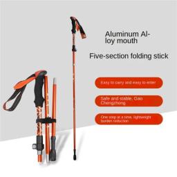 Telescópica Folding Trekking Poles, 5 Seção, Ultraleve, Portátil, Dobrável, Andando, Caminhadas, Ao ar livre, Camping - Image 2