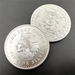 Uma Onça Troy 999 Moeda de Prata Fina, Copiar Medalha América, Crachá Comemorativo, Não-moeda, Moeda México Blister Colecionável - Image 3